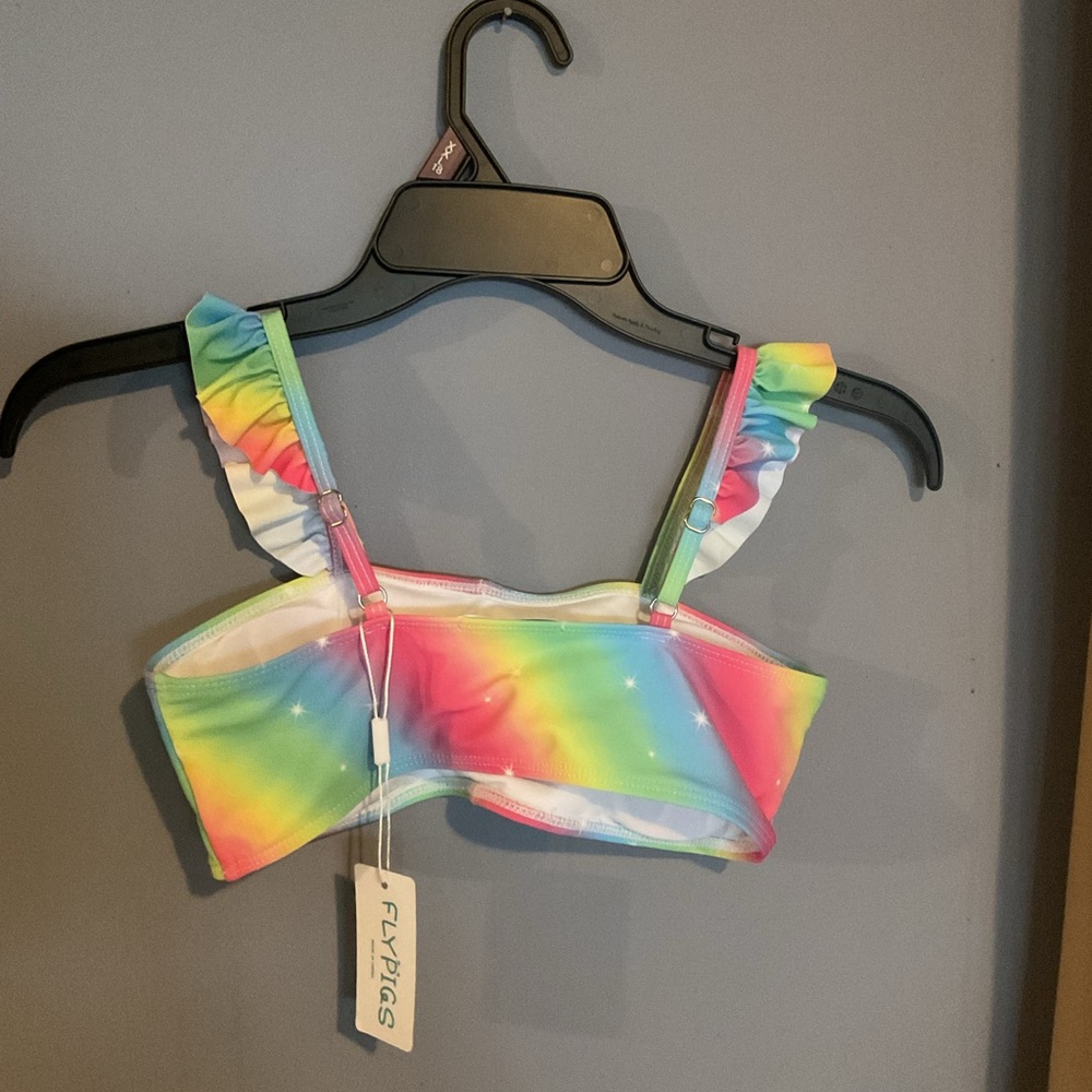 Colorful Ruffled Bikini Top - Picture 2 of 4